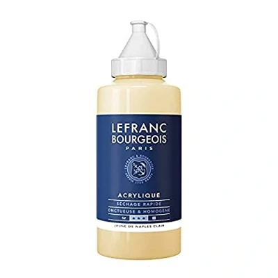 Abbildung von Lefranc Bourgeois 300399 Fine Acrylfarbe Neapelgelb Hell, 750ml Flasche, cremige auf Wasserbasis, schnell trocknend, lichtecht, wasserfest