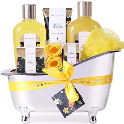 Abbildung von Geschenksets für Frauen Spa Luxetique Geschenkset,8pcs Tahiti Insel Badesets mit ätherischem Öl,Verwöhnen Geschenke Frauen,Geschenke Mama,Geburtstagsgeschenke Sie, Weihnachtsgeschenke