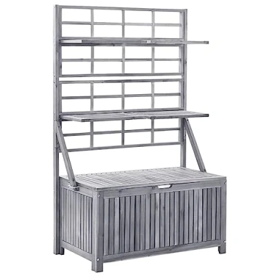 Abbildung von vidaXL Aufbewahrungstruhe mit Rankgitter 99x55x160cm Massivholz Akazie
