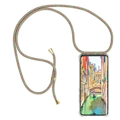 Abbildung von EAZY CASE Handykette kompatibel mit Xiaomi Mi 10 Note Lite Handyhülle Umhängeband, Handykordel Schutzhülle, Silikonhülle, Hülle Band, Stylische Kette für Smartphone, Rainbow