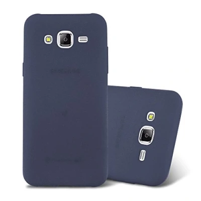 Abbildung von Cadorabo Hülle kompatibel mit Samsung Galaxy J5 2015 Schutzhülle TPU Silikon Case Frost Design Slim Kratzfest Weiche Gummi Rundumschutz für in Blau
