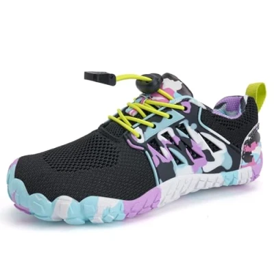 Abbildung von Barfußschuhe Wasserschuhe Kinder Jungen Mädchen Aqua Schwimmen Nass Riff Schuhe für Strand Pool Wasser Sport Non Slip Schnell Trocknen（Tinte Schwarz 31）