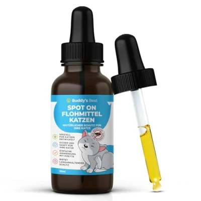 Abbildung von BUDDY&#039;S BEST 50ml Spot On flohmittel Katzen bei befall Mittel gegen flöhe Zeckenschutz Katze Zeckenmittel Anti Floh
