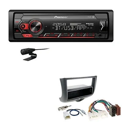 Abbildung von Pioneer MVH S320BT 1 DIN Bluetooth Autoradio USB FLAC Spotify mit Einbauset passend für Toyota Yaris Verso 1999 2003 schwarz