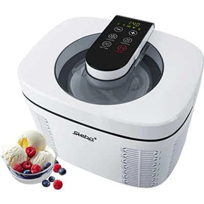 Abbildung von Steba Eismaschine IC 110, 1,20 l, 250,00 W, vollautomatisch, selbstkühlend, für Softeis, Eis, Sorbet und Joghurt