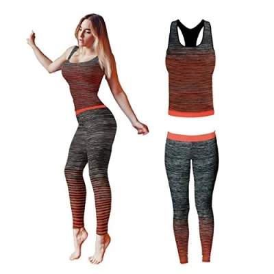 Abbildung von FM London Damen Vest Top and Leggings Sportswear Set, Orange, 8 14