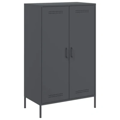 Abbildung von vidaXL Highboard, Sideboard mit Stauraum, Kommode Anrichte für Wohnzimmer, Mehrzweckschrank Beistellschrank Schrank, Industrie Stil, Anthrazit Stahl