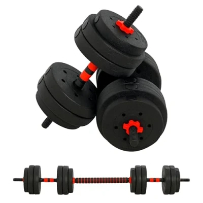 Abbildung von 2 in 1 Hanteln Set 25 kg verstellbare Kurzhantel &amp; Langhantel