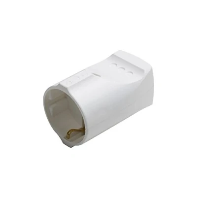 Abbildung von Meister Schutzkontakt Kupplung Kunststoff weiß 250 V 16 A Maximaler Kabelquerschnitt 2,5 mm² IP20 Innenbereich Gerade Einführung / Schuko mit Zugentlastung 7422010