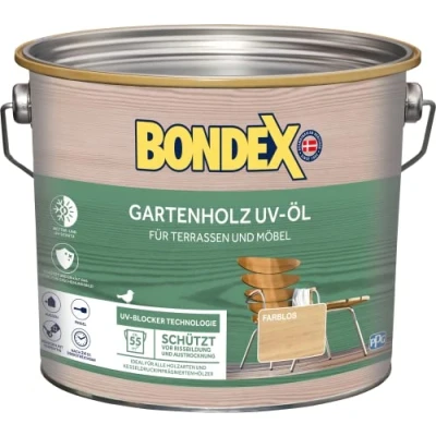 Abbildung von Bondex Holzöl UV Öl farblos oder grau, 0,75 2,5 l, Wasser stop Abperleffekt