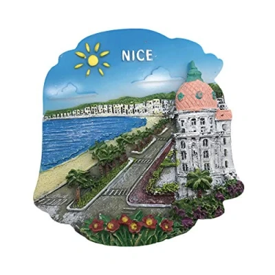 Abbildung von 3D Nizza Frankreich Kühlschrank Kühlschrankmagnet Tourist Souvenirs Handarbeit Harz Handwerk Magnetischen Aufkleber Home Küche Dekoration Reise Geschenk
