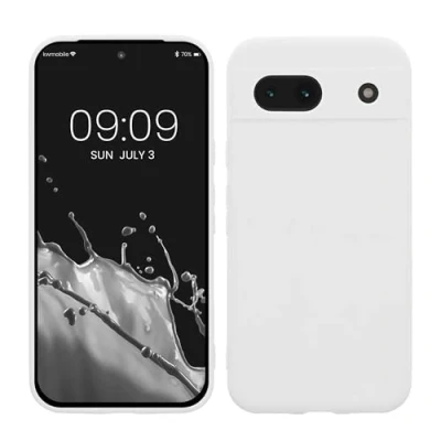 Abbildung von kwmobile Handyhülle kompatibel mit Google Pixel 8a Hülle Handy Case aus weichem Silikon in Weiß matt