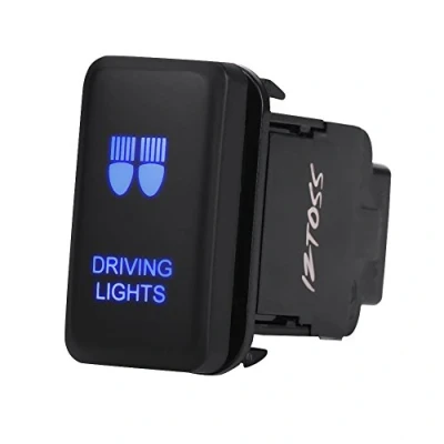 Abbildung von Keenso Auto Kippschalter, 12V Blau LED Ein/Aus Kippschalter für Hilux/Landcruiser/VIGO (DRIVING LIGHTS)