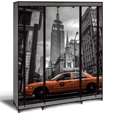 Abbildung von IDMarket NEW YORK Kleiderschrank, faltbar, aus Stoff, XXL
