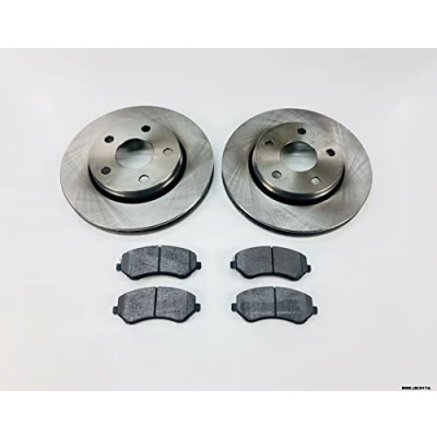 Abbildung von 2 x Bremsscheibe und Bremsbeläge vorne kompatibel mit Jeep Wrangler JK 2007 2017 BRK/JK/017A