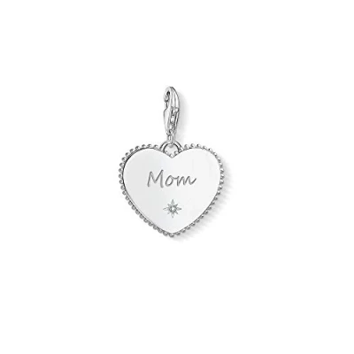 Abbildung von Thomas Sabo Damen Charm Anhänger Herz Mom Club 925 Sterling Silber 1685 051 21