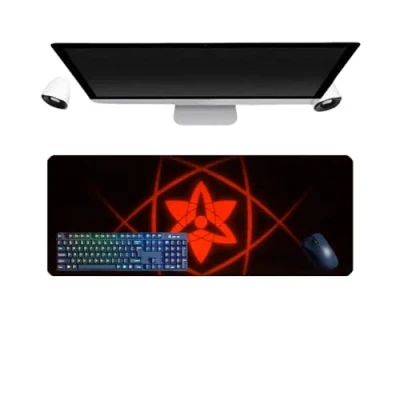 Abbildung von PUrar Japanisches Anime Uchiha Sasuke großes Multifunktions Gaming Mauspad, 800 x 300 3 mm, Tastatur, wasserdicht und Unterseite aus rutschfestem Gummi, strukturierte Oberfläche