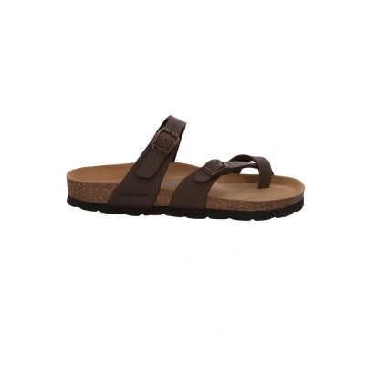 Abbildung von Rohde Herren Pantoletten Clogs Leder Klettverschluss Alassio 6240, Größe:43 EU, Farbe:Braun