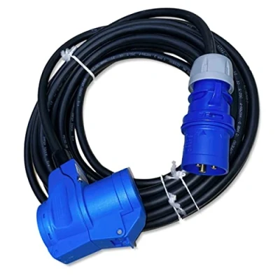 Abbildung von CEE Verlängerungskabel Winkelkupplung auf Stecker 10 Meter IP44 230V / 16A 3 polig 2,5mm² für Camping, Boot, Camper, Wohnwagen, Wohnmobil Kabel