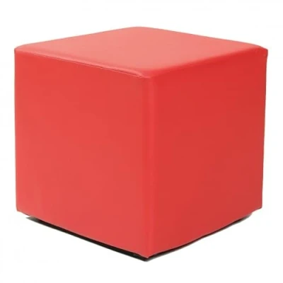Abbildung von Kuechen preisbombe Design Sitzwürfel Kubus I Hocker Kunstleder modern 45x45x45 cm in rot
