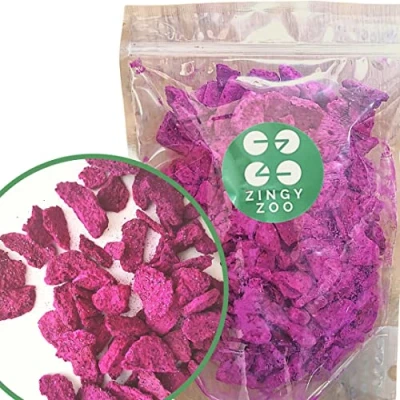 Abbildung von Drachenfrucht Trockenfrüchte Gefriergetrocknet XXL 500g Natürlich Getrocknet Pink Pitaya Vegan Geeignet zu machen Drachenfruchtpulver Pitahaya Smoothie Bowl Freeze Dried Dragon Fruit ZingyZoo