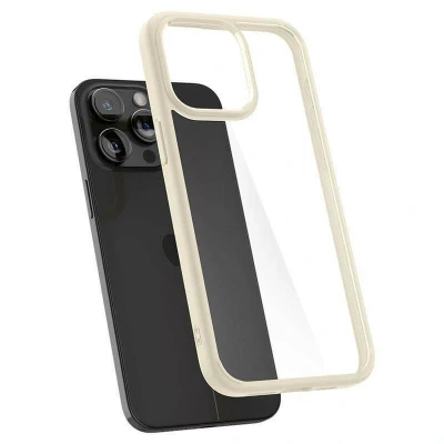 Abbildung von Spigen für iPhone 15 Pro Max Ultra Hybrid Hülle [Anti Yellowing] Case Handyhülle Schutzhülle Cover Transparent Durchsichtig Dünn Slim Mute Beige