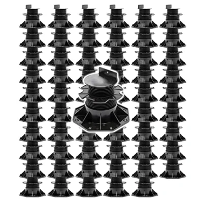Abbildung von XPOtool Set 60x Stelzlager für Terrassen, 2700kg, 60 138mm, höhenverstellbare Stellfüße Terrassendielen, Platten und Planken