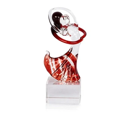 Abbildung von Levandeo® Skulptur, Designer Glas Skulptur 5x14x5cm Tänzer Glasfigur Deko Geschenk