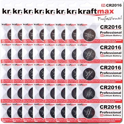 Abbildung von kraftmax 40er Pack CR2016 Lithium Hochleistungs Batterie / 3V Knopfzelle Knopfzelle, (1 St)