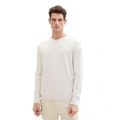 Abbildung von TOM Tailor MIT Vausschnitt Strickpullover, Herren, Größe: 3XL, Soft vanilla melange