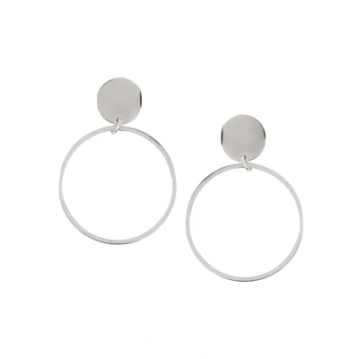 Abbildung von Hey Happiness Circle Hoops Ohrringe, Damen, Größe: One Size, Silberfarben