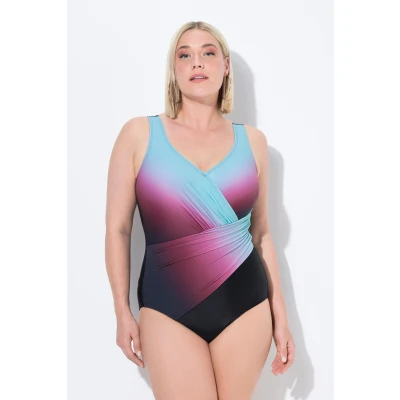 Abbildung von Ulla Popken WRAP LOOK Badeanzug, Damen, Größe: 42, Black