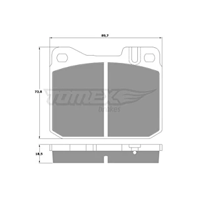 Abbildung von TOMEX brakes TX 10 224 Bremsbelagsatz Vorderachse für Verschleißwarnanzeiger vorbereitet VOLKSWAGEN: LT 28 35 I Bus, Kastenwagen