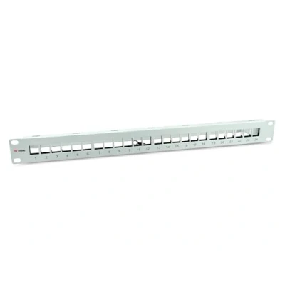 Abbildung von Equip 769326 24 Port Keystone geschirmtes Patchpanel, hellgrau