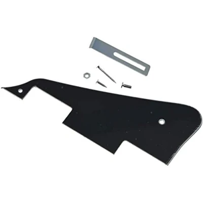 Abbildung von Dopro Pickguard für Epiphone Les Paul, 3 lagig, mit Chromhalterung, Schwarz