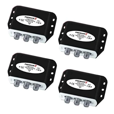 Abbildung von 4X PremiumX DiSEqC Schalter 2/1 2.0 SAT Umschalter 2zu1 Switch mit Wetterschutzgehäuse 2 1 Satellitenweiche TV Verteiler Splitter