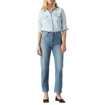 Abbildung von Levi&#039;s Ribcage Straight Ankle Jeans Leg, Damen, Größe: 34x29, Dark blue denim