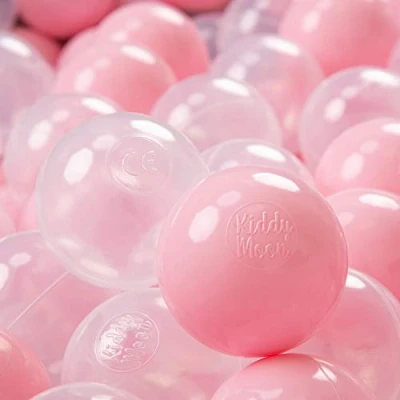 Abbildung von KiddyMoon 700 ∅ 7Cm Kinder Bälle Spielbälle Für Bällebad Baby Plastikbälle Made In EU, Puderrosa/Transparent