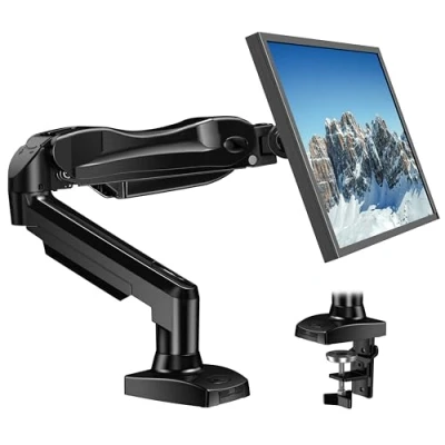 Abbildung von HUANUO Monitor Halterung für 13 bis 32 Zoll Bildschirme, Einzelner Monitorarm Ständer Hält 2 9 kg, Höhenverstellbare mit Neigungen, Schwenken, Dreht, VESA 75 &amp; 100 mm