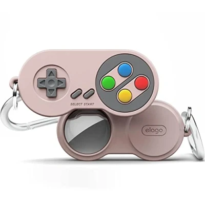 Abbildung von elago W5 Hülle Keychain Kompatibel mit Apple AirTags Case Fallschutz, Karabiner Schlüsselanhänger, klassisches Handheld Design (Verfolgt Hunde, Schlüssel) Ortungsgerät Nicht Enthalten (Rosa)