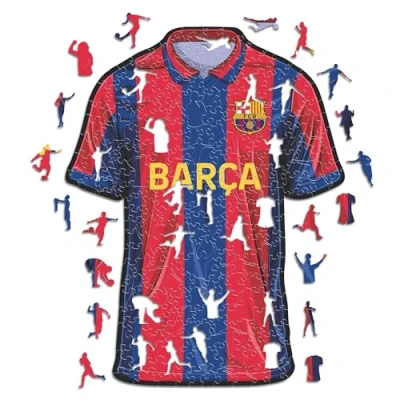 Abbildung von Iconic Puzzles, Barcelona Jersey, offizielles Produkt, Holzpuzzle für Erwachsene und Kinder, 100% nachhaltiges Holz, Größe M, 250 Stück