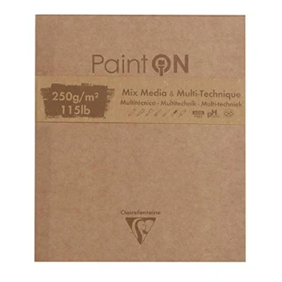 Abbildung von Clairefontaine 975175C Block Paint&#039;On (50 Blatt, kopfseitig geleimt, 250g, 13,3 x 15,7cm) 1 Stück farbig sortiert