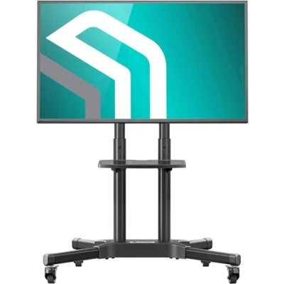 Abbildung von ONKRON Universal TV Ständer rollbar für 32 65 Zoll bis zu 50 kg Fernsehständer höhenverstellbar max 600x400 VESA Standfuß Fernseher Wagen/Mobiler mit Rollen Schwarz TS1351 B