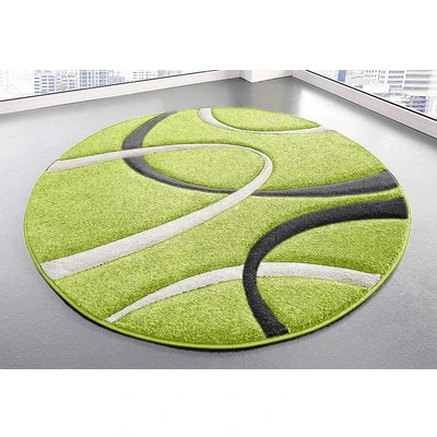 Abbildung von my home Teppich &quot;Bilbao&quot;, rund, handgearbeiteter Konturenschnitt, Kurzflor, elegant, 3D Design