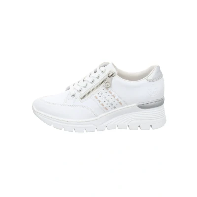 Abbildung von Rieker Damen Low Top Sneaker N8321, Frauen Halbschuhe, lose Einlage,Turnschuhe,Laufschuhe,straßenschuhe,Strassenschuhe,Weiss (80),40 EU / 6.5 UK