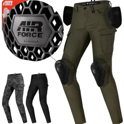 Abbildung von SHIMA GIRO 2.0 LADY Motorradhose Damen Elastische, Slim Fit, Cargo Biker Hose mit DuraQL Schicht, Knie und Hüft Protektoren, Oberschenkeltaschen (Khaki, 30 LONG)