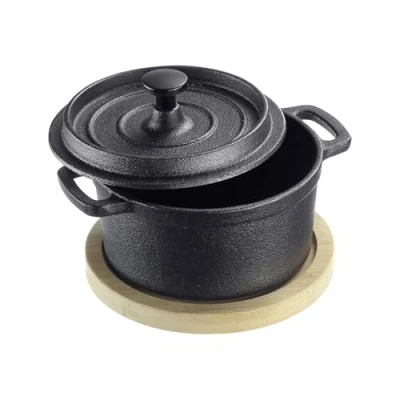 Abbildung von WESTMARK Kochtopf Tapas, Aluminiumguss, inkl. Bambus Untersetzer, 250 ml