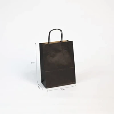 Abbildung von Clairefontaine 395612C Packung mit 25 Tüten aus Kraftpapier, robust und praktisch, 110g, 16x8x21cm, 1 Pack, Schwarz