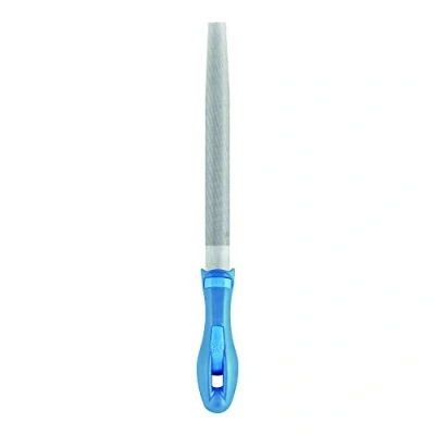 Abbildung von PFERD Werkstattfeile halbrund spitz, 250mm, spitze Feile, Kreuzhieb H2 auf zwei Seiten, inkl. Ergonomie Feilenheft, 11235257 für universelle Schrupp und Schlichtarbeiten geeignet