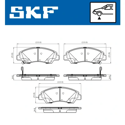 Abbildung von SKF VKBP 80386 A Bremsbelagsatz mit akustischer Verschleißwarnung MERCEDES BENZ: Sprinter 3.5 T Bus